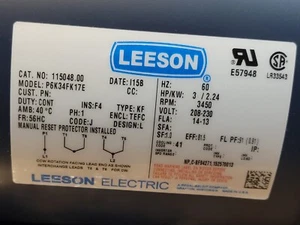 leeson 3 hp motor - Picture 1 of 5