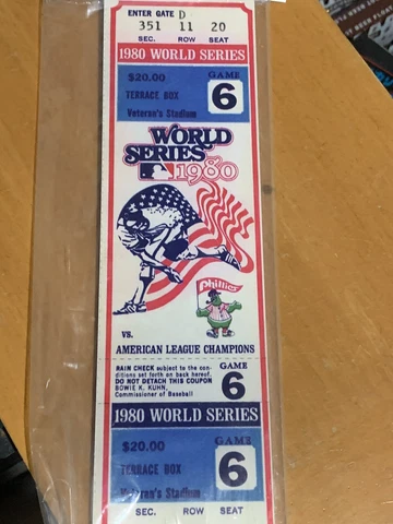 Mega- Mini Ticket 1980 World Series Phillies Read Description Cover