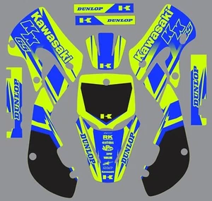 Gráficos para Kawasaki KX65 2000-2015 Calcomanía Bicicleta de Suciedad Azul Verde - Imagen 1 de 1