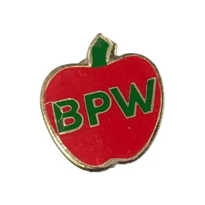 BPW Business Professional Women Lapel Jacket Vest Pin 0.50" Red Apple Shaped - Picture 1 of 24