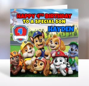 PAW PATROL Personalised Birthday Card - Paw Patrol Birthday Card - Chase - Skye - Picture 1 of 2