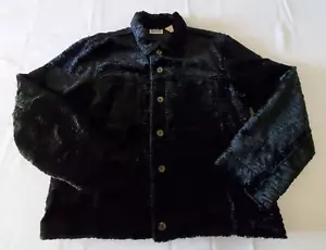 Chico's Jacket Women's 2 Black Button Up Collared Silk Lining - Picture 1 of 5