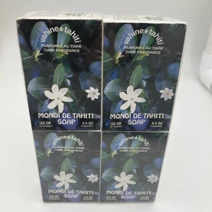 4 Bars Sealed Vintage 1980’s Vahine Tahiti Tiare Fragrance Monoi De Tahiti Soap - Picture 1 of 7