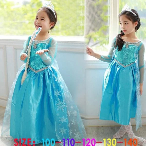 Princesa Anna Elsa Reina Niñas Disfraz Juegos con disfraces Fiesta Vestido Formal Elsa #4 Foto 1 de 1
