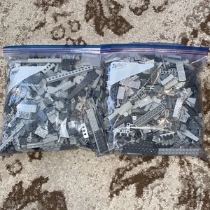 Over 3 Pounds Bulk Lot Lego Gray Parts Pieces Bricks Plates Legos - Picture 1 of 5