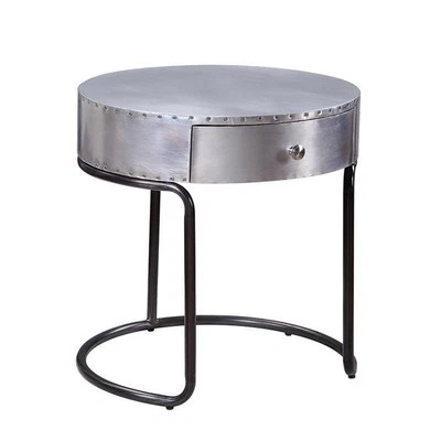ACME Brancaster End Table with Drawer in Aluminum - Image 1 of 4