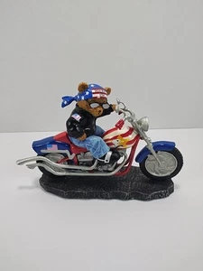 Colección Faithful Fuzzies Born To Ride. Oso de motocicleta “God Bless America” - Imagen 1 de 7