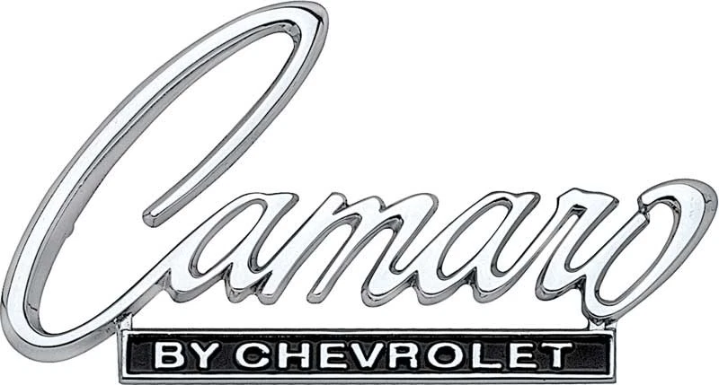 1968-1969 "Camaro By Chevrolet" emblema de tampa de cabeçalho e porta-malas; com ferragens; cada um; - Imagem 1 de 1