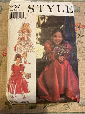 Style 2427 Girls Dress Bridesmaid Dressmaking pattern 6-11 Cut To Age 11 Used - Image 1 of 2