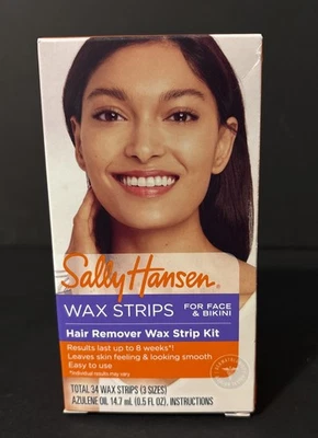Sally Hansen Depiladora Cera Para Rostro Cuerpo y Bikini 34 Tiras NUEVO Foto 1 de 4