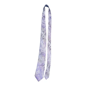 PRONTO UOMO Herren 100 % Seide schmale Krawatte Designer PAISLEY lila silber gebraucht, in einwandfreiem Zustand - Bild 1 von 7