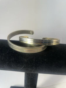 Damen EUC zweifarbig 24k galvanisiert Armreif Armband 2er Set - Bild 1 von 3