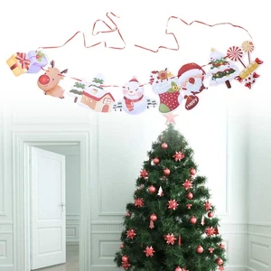 Banderín de Navidad Banderín Dibujos Animados Tirar Bandera Navidad Papel Colgante Decoración para Nuevo - Imagen 1 de 11