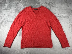 ALPACA 111 Pullover Damen Gr. L rot 100% Baby Alpaka Zopfmuster Pulli V-Ausschnitt - Bild 1 von 10