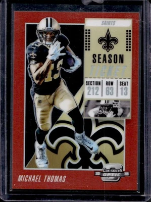2018 Contenders Optic Michael Thomas Red Season Ticket #95/199 Saints - Image 1 of 2