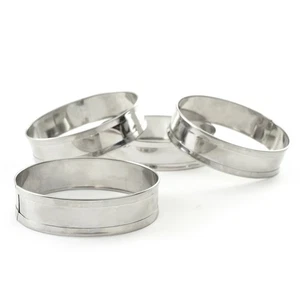 Anillos para magdalenas inglesas de acero inoxidable Norpro, 3,5 pulgadas, juego de 4 - Imagen 1 de 5