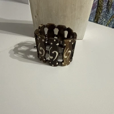 Vintage African Tribal Chunky Bone Handmade Bracelet - Image 1 of 4