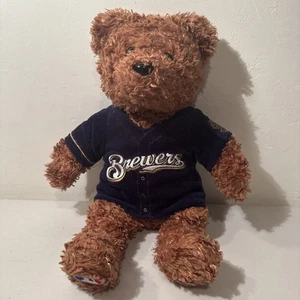 Team Bears Authentic Milwaukee Brewers 14” Plush Baseball Brown Teddy Bear - Picture 1 of 5