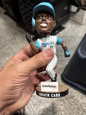 Florida (Miami) Marlins Chuck Carr Bobblehead 7/9/23 Giveaway. New. No Box. - Image 1 of 4