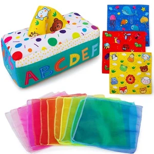 My First Baby Tissue Box, Soft Stuffed High Contrast Crinkle Montessori Squar... - Picture 1 of 6