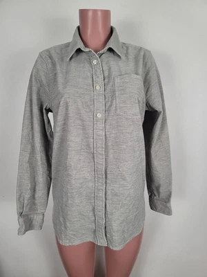 Duluth Trading Co Corduroy Stretch Long Shirt Rainstorm Gray 23304 Womens Medium - Image 1 of 4