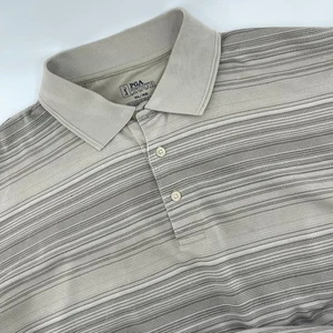 PGA Tour Herren XL Beige Gestreift Golf Poloshirt Kurzarm Extra Large - Bild 1 von 9