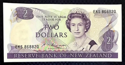 1985 NEW ZEALAND - 2 DOLLARS - P# 170 - UNC - MB1 - Image 1 of 2