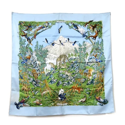 Hermes Carre 90 Silk Square Scarf Sichuan China Panda Motif Multicolor 88cm - Image 1 of 4