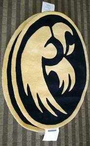 Logo Uni of Iowa Hawkeyes 2'x 3'/24" x 36" dicker Teppich Rug handgefertigt in Indien  - Bild 1 von 3