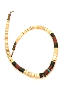 Collar De Colección Nativo Americano Heishi Cuentas Pipestone Turquesa Graduado 18.5" - Imagen 1 de 16