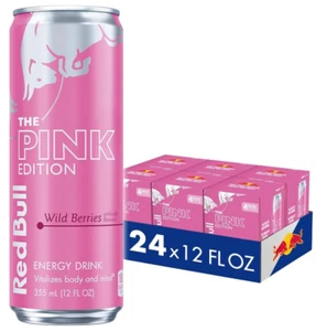 (24 Pack) Red Bull Pink Edition Wild Berries Energy Drink, Gluten Free, 12 Fl Oz - Picture 1 of 6