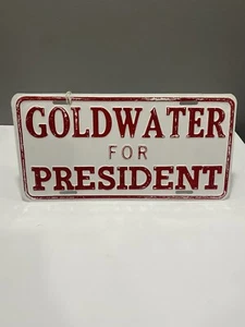 Goldwater 1964 para President Booster/Topper placa etiqueta roja y blanca - Imagen 1 de 2