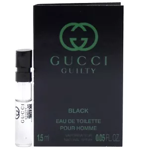 GUCCI GUILTY BLACK POUR HOMME EDT 1.5ml .05fl oz x 1 COLOGNE SPRAY SAMPLE - Picture 1 of 1