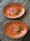 Set Of 2 Oval Terra-Cotta Made In Mexico Serving Platters 12?X 8.5"