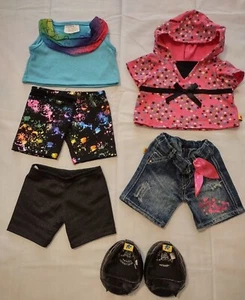 Build A Bear Kleidungspaket 6 Denim Jeans Hosen Tops Schuhe Mix and Match - Bild 1 von 11