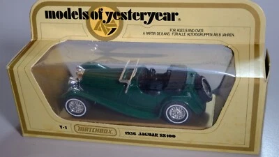 Matchbox Models of Yesteryear Y-1 Jaguar SS 100 (1936) grün OVP - Bild 1 von 4