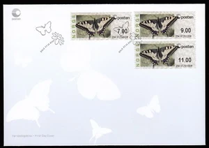 Norway 2008 3x FDCs Butterfly ATM Issue - New Logo Type - Picture 1 of 3