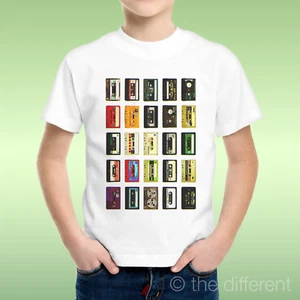T-Shirt Bambino Ragazzo Cassette Musicali Multicolor Idea Regalo - Imagen 1 de 1