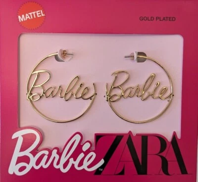 🆕 PENDIENTES ZARA BARBIE™ ARO MATTEL CHAPADOS EN ORO - NUEVOS CON ETIQUETAS - ¡COLECCIÓN ESPECIAL! Foto 1 de 4