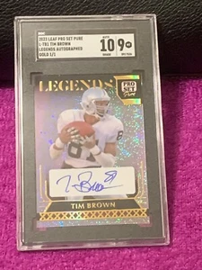 2023 LEAF PRO SET PURE LEGENDS TIM BROWN AUTO AUTOGRAPH GOLD 1/1 SGC 9 AUTO 10 - Picture 1 of 5
