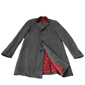 Indochino Overcoat Jacket Gray Wool Cashmere Men's Custom Tailored Medium Large - Picture 1 of 15