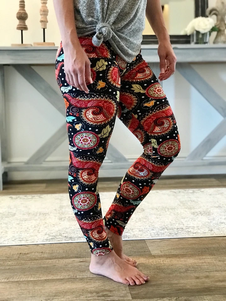 Leggings Buttery SOFT Vintage Paisley Floral Talla Única S M L Paisley Damasco OS Foto 1 de 3