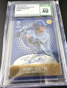 BOBBY WITT JR. - 2021 Onyx Gems Uncirculated - SAPPHIRE - BLUE INK - RC Auto - Picture 1 of 2