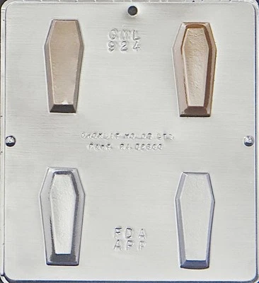 Conjunto de ataúd de 2 3/4" molde de caramelo de chocolate Halloween 924 NUEVO Foto 1 de 2