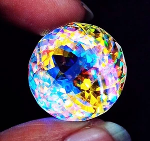 Round Cut Mystic Quartz 45+ Ct Certified Loose Gemstone With Free Gift - Picture 1 of 8
