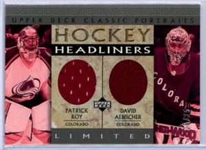 2002-03 UD Classic Portraits Headliners  Limited Roy / Aebischer DUAL JERSEY /25