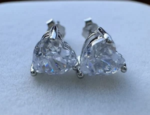 Diamant Ohrring Ohrstecker 925er Sterling Silber in Herzform - Bild 1 von 9
