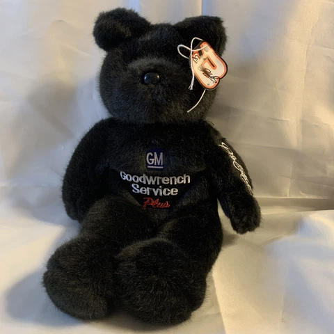 Nascar Dale Earnhardt Sr 3 Gold 'N Bears 14" Black Bear Beanie Plush/Stuffed Toy Cover