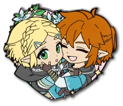 Link Princess Zelda Heart Cute Tears of the Kingdom TOTK Жесткая Эмалированная Заколка Лацкан - Изображение 1 из 4