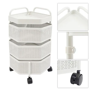 Rotating Storage Shelves Rack, 3-Tier Removable Basket Shelf Organizer - Picture 1 of 17